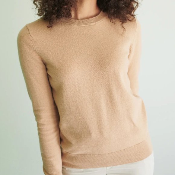 Quince Sweaters - Mongolian Cashmere Crewneck Sweater in Camel Size Small